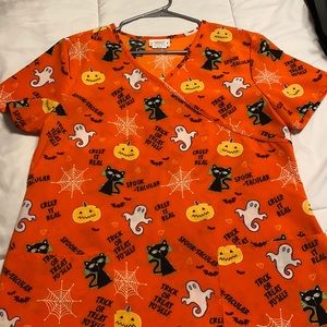 Halloween scrub top